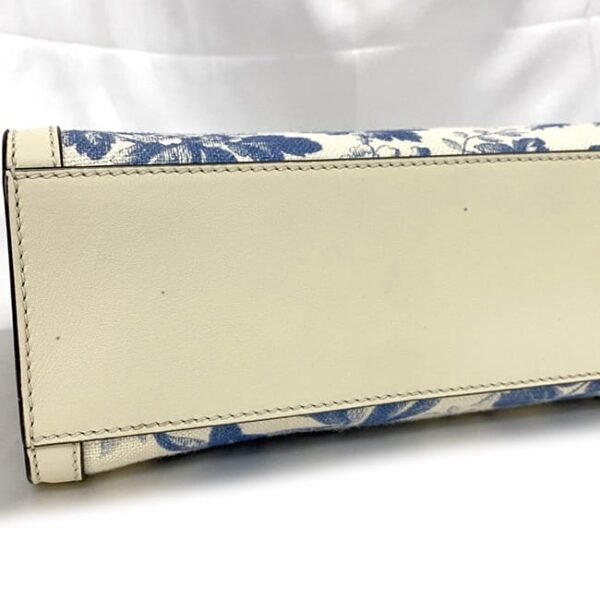 f 21163 006 Gucci 2way Bag GG Canvas Leather White Blue Flower