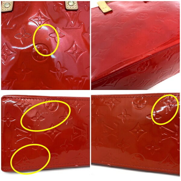 f13246 6 Louis Vuitton Lead PM Mini Tote Bag Patent Leather Red