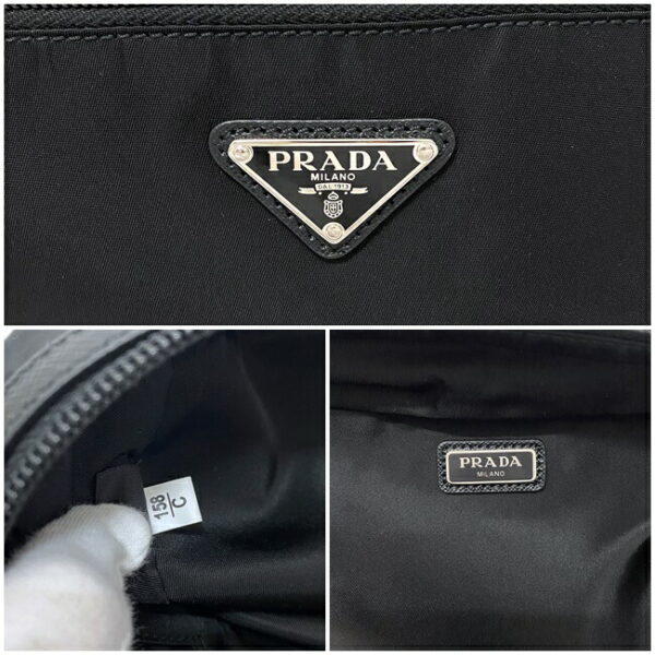 f15442 10 Prada Clutch Bag Nylon Leather Black