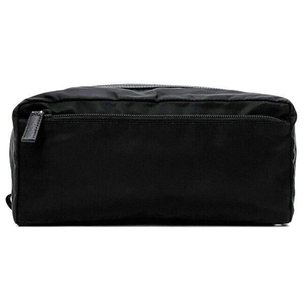 f15442 3 Prada Clutch Bag Nylon Leather Black