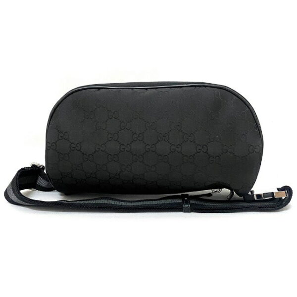 f16015 5 Gucci Body Bag GG Nylon Canvas Leather Black