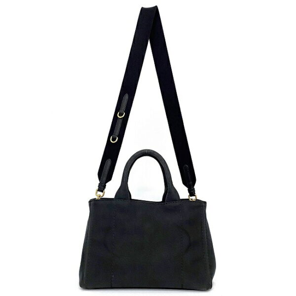 f16021 5 Prada 2way Bag Canvas Black