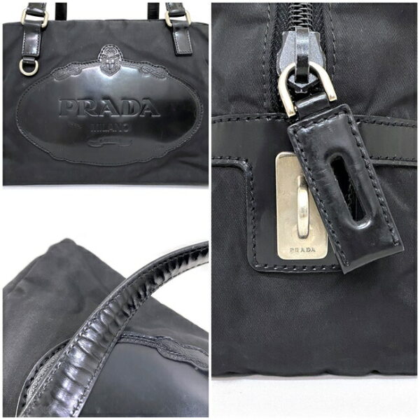 f16177 10 Prada Mini Bag Nylon Leather Black