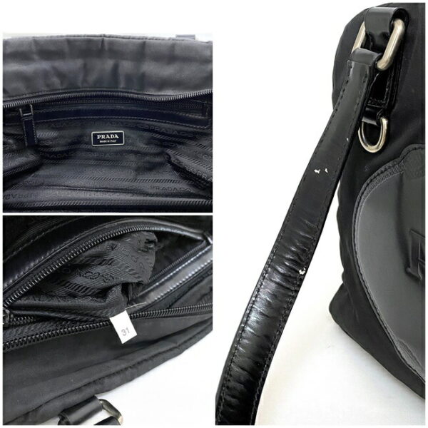 f16177 9 Prada Mini Bag Nylon Leather Black