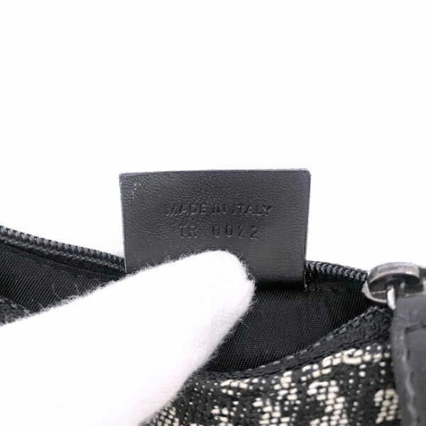 f16211 8 Christian Dior Pouch Canvas Leather Gray Black