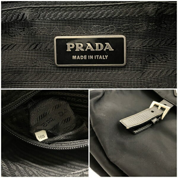 f16242 10 Prada Shoulder Bag Nylon Leather Black