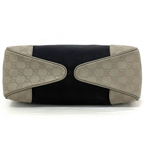 f16339 5 Gucci Shoulder Bag Canvas Leather Black Gray