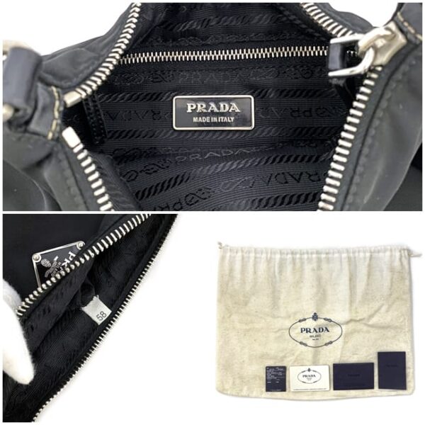 f16461 10 Prada Shoulder Bag Nylon Leather Black