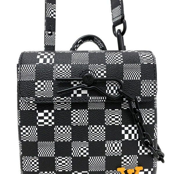 f16484 5 Louis Vuitton Steamer XS Shoulder Bag Damier Canvas Black White