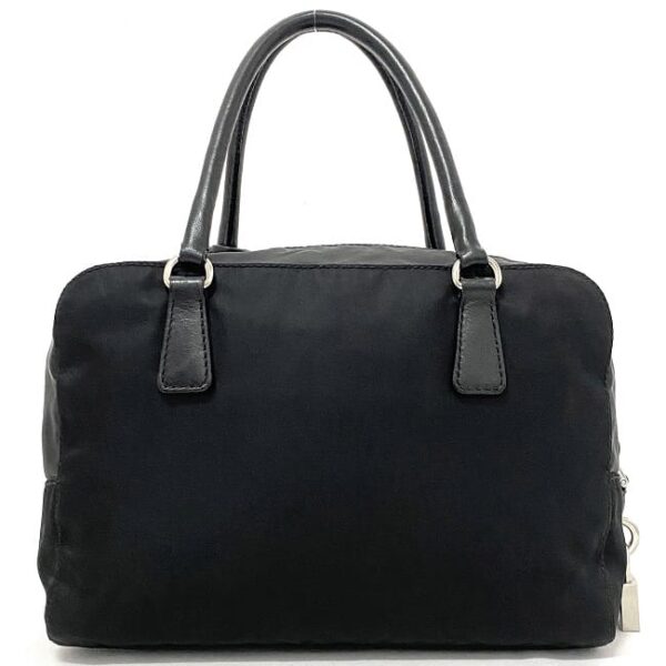 f16543 3 Prada Handbag Nylon Leather Black