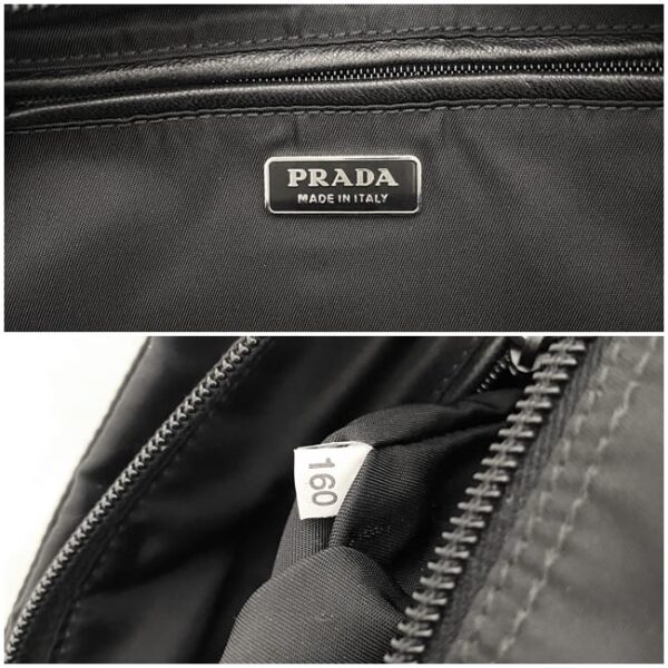 f16543 9 Prada Handbag Nylon Leather Black