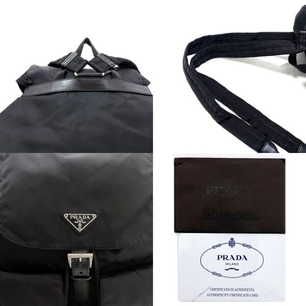 f16869 9 Prada Backpack Nylon Leather Black