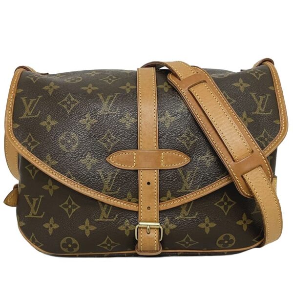 f17014 1 Louis Vuitton Saumur Crossbody Bag Monogram Canvas Brown Beige