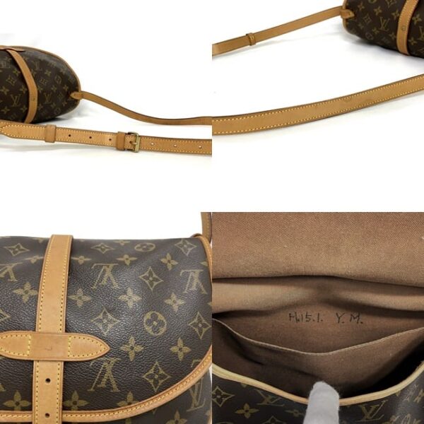 f17014 9 Louis Vuitton Saumur Crossbody Bag Monogram Canvas Brown Beige