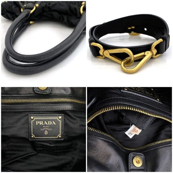 f17234 10 Prada 2way Bag Nylon Leather Black