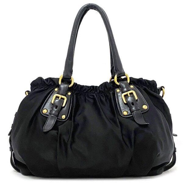 f17234 4 Prada 2way Bag Nylon Leather Black