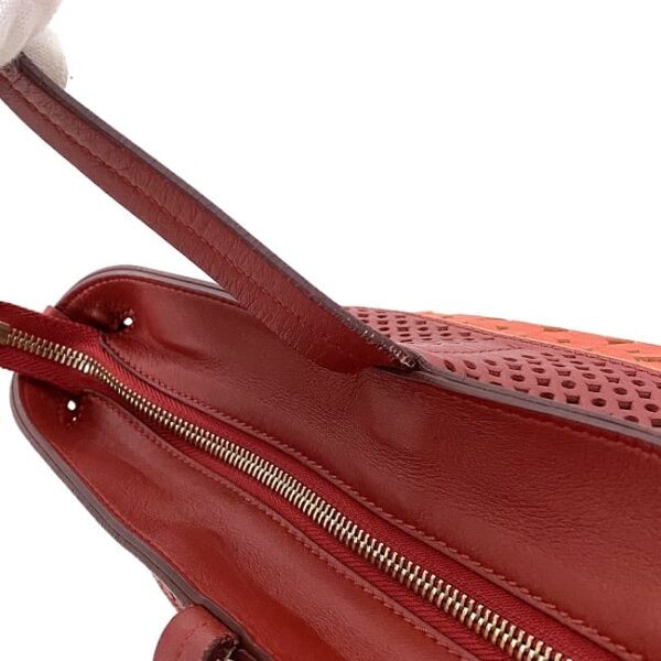 f17984 6 Salvatore Ferragamo Tote Bag Leather Red Beige Orange