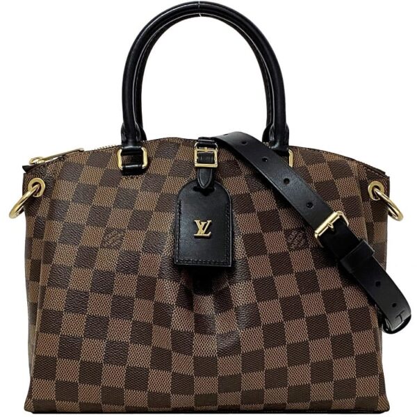 f18033 1 Louis Vuitton Odeon 2way Bag Damier Canvas Brown Black