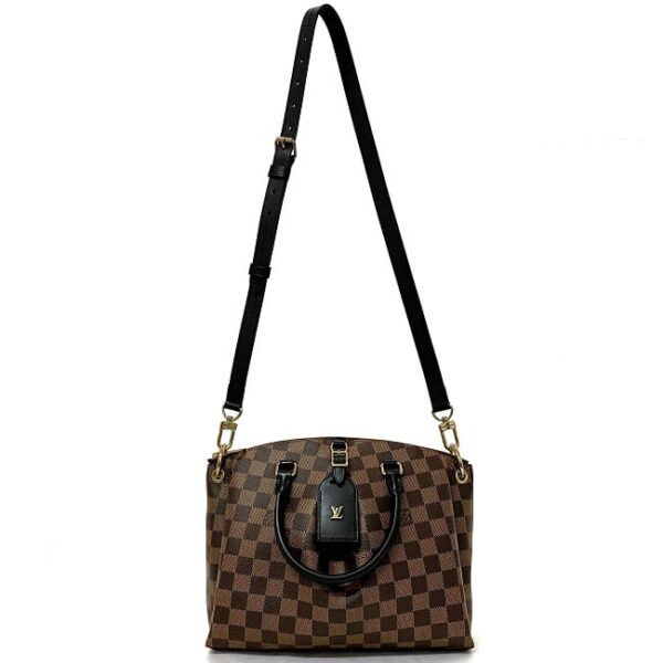 f18033 2 Louis Vuitton Odeon 2way Bag Damier Canvas Brown Black