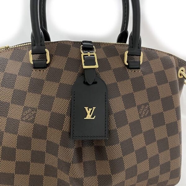 f18033 8 Louis Vuitton Odeon 2way Bag Damier Canvas Brown Black