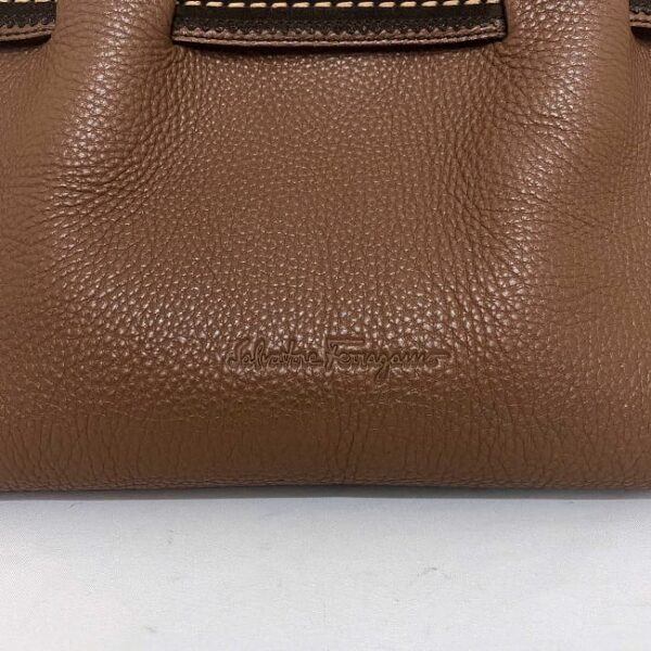 f18185 7 Salvatore Ferragamo Handbag Leather Brown