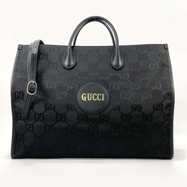 f3092153 1 Gucci Off the Grit Tote Bag Nylon Leather GG Nylon Black