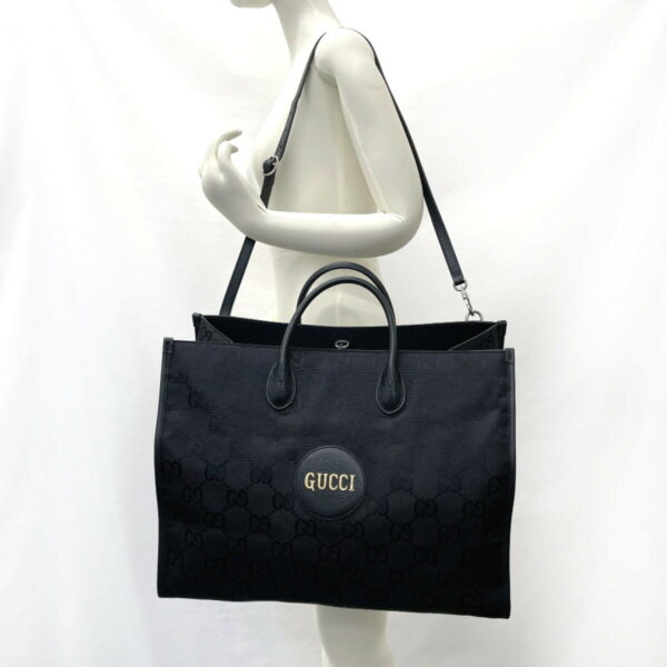 f3092153 12 Gucci Off the Grit Tote Bag Nylon Leather GG Nylon Black