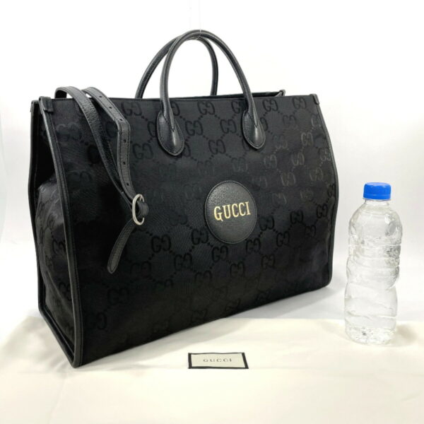 f3092153 2 Gucci Off the Grit Tote Bag Nylon Leather GG Nylon Black