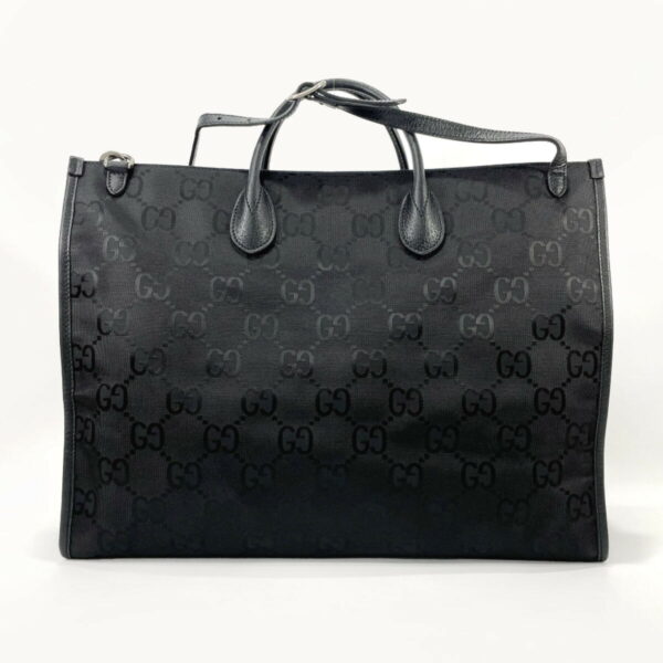 f3092153 3 Gucci Off the Grit Tote Bag Nylon Leather GG Nylon Black