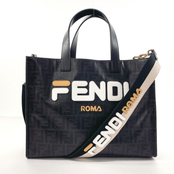 f3113071 1 Fendi FILA Collaboration 2Way Tote Bag Nylon Leather Black