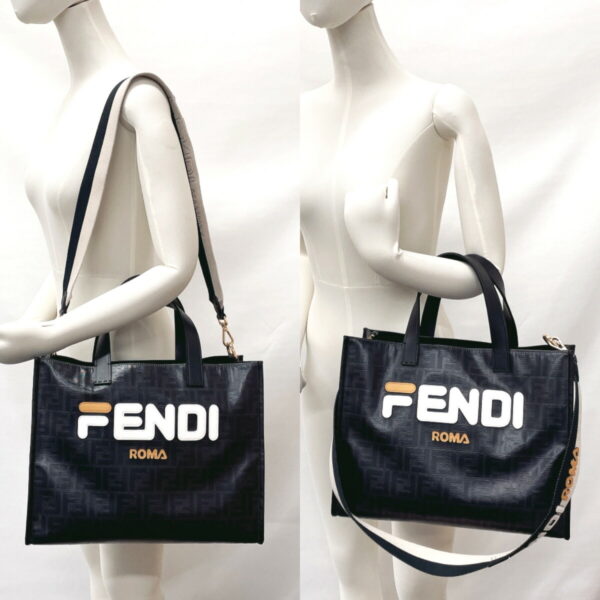 f3113071 10 Fendi FILA Collaboration 2Way Tote Bag Nylon Leather Black