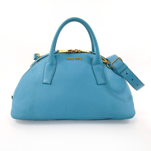 f4013905 1 Miu Miu Mini 2Way Handbag Leather Blue