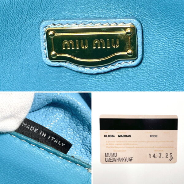 f4013905 10 Miu Miu Mini 2Way Handbag Leather Blue