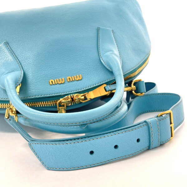 f4013905 7 Miu Miu Mini 2Way Handbag Leather Blue