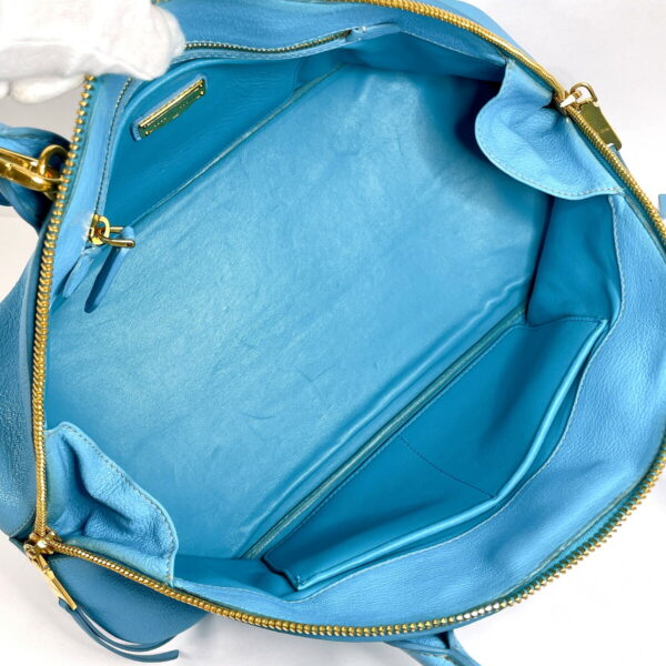 f4013905 8 Miu Miu Mini 2Way Handbag Leather Blue