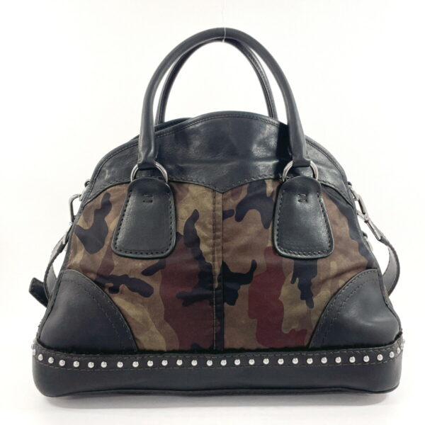 f4034339 3 Prada Camouflage 2Way Handbag Leather Nylon Black