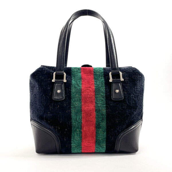 f4034341 3 Gucci Doctors Bag Sherry Line Velor Leather Black