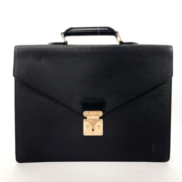 f4034344 1 Louis Vuitton Serviette Ambassador Business Bag Epi Leather Black