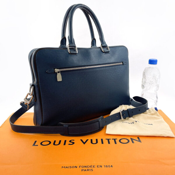 f4054754 2 Louis Vuitton Porte de Cumin Voyage Business Bag Taiga Navy