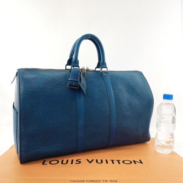 f4054773 2 Louis Vuitton Keepall 45 Bag Epi Leather Blue