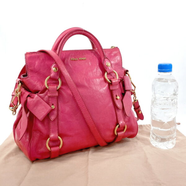 f4075227 2 Miu Miu 2Way Handbag Leather Pink