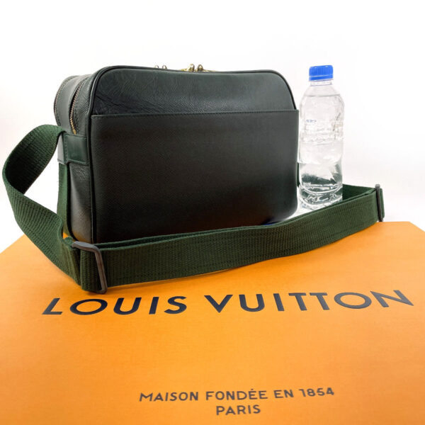 f4095802 2 Louis Vuitton Reporter PM Shoulder Bag Taiga Green