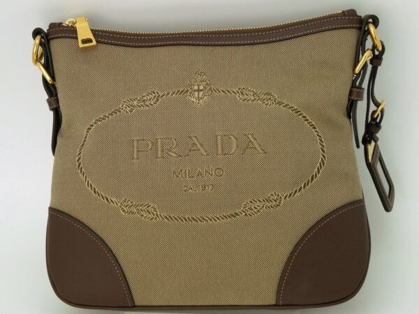 f66 3046 1 Prada Jacquard Canvas Shoulder Bag