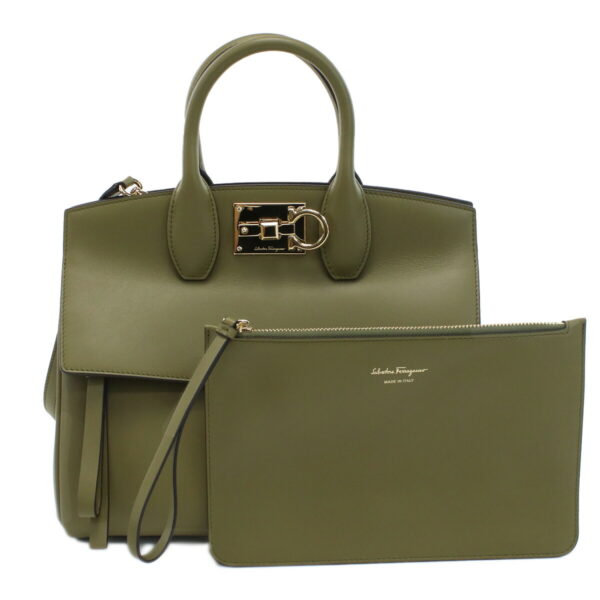 fer21 h159031 5 Ferragamo Handbag Khaki Green