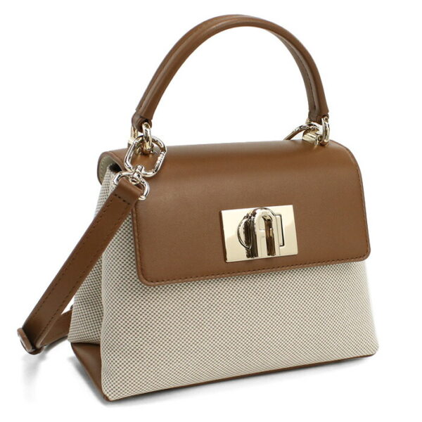 furwb00109061 1 Furla 1927 Handbag 2way Shoulder White Brown