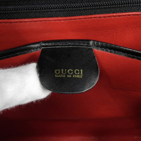 gu0591 7 Gucci 2WAY Leather Handbag Black