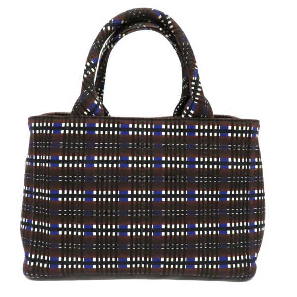 h2006836 2 Prada Kanapa Tote 2WAY Checkered Pattern Canvas