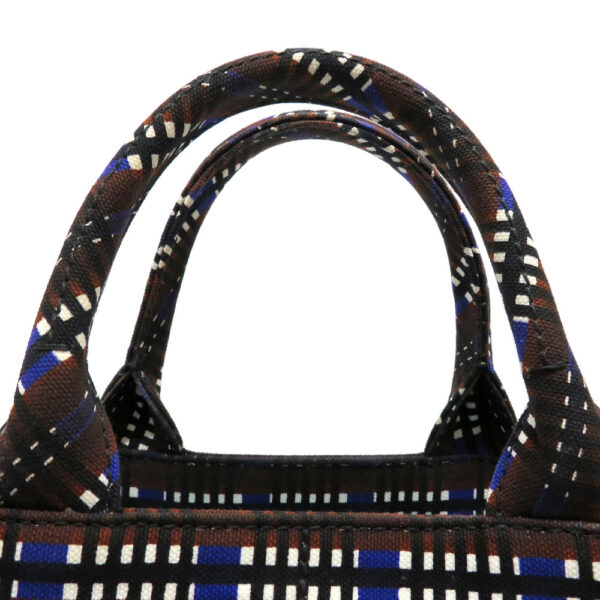 h2006836 7 Prada Kanapa Tote 2WAY Checkered Pattern Canvas