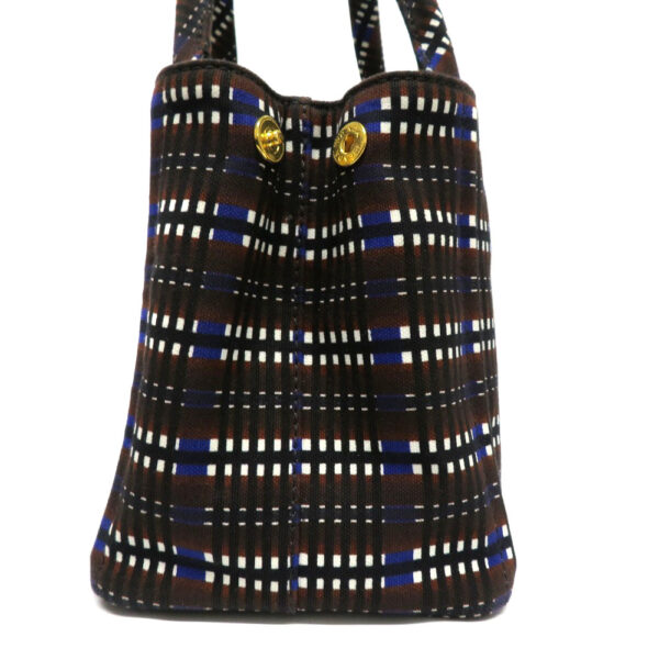 h2006836 8 Prada Kanapa Tote 2WAY Checkered Pattern Canvas