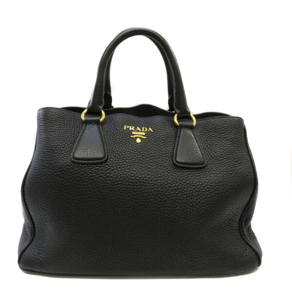 h2100227 1 Prada 2WAY Bag Leather Black